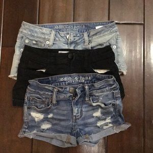 Lot of 3 girls shorts sizes 00 & black ones sz12